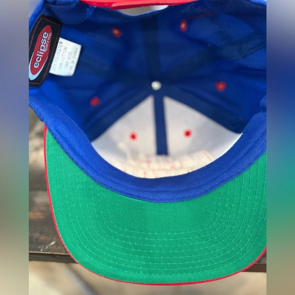 Blue and Red Norway Cap. Snap back one size.